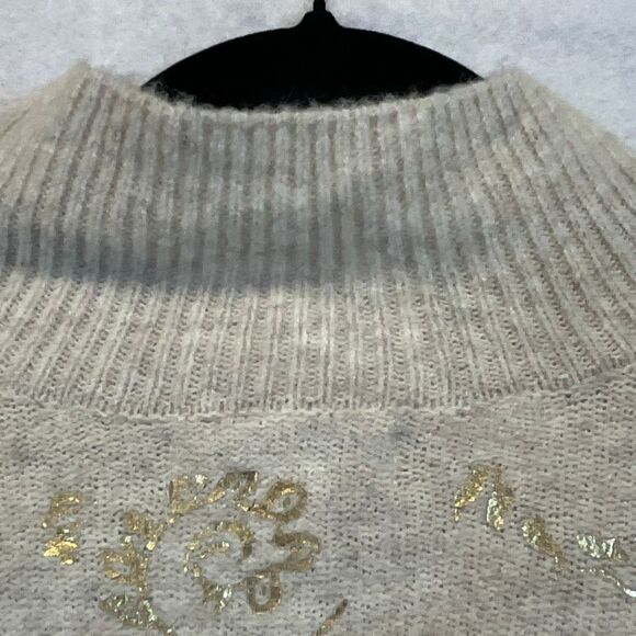 NWT LIZ CLAIBORNE Women’s Plus Sweater 3X Mock Neck Gold Scroll Pullover LS NEW - Picture 14 of 16